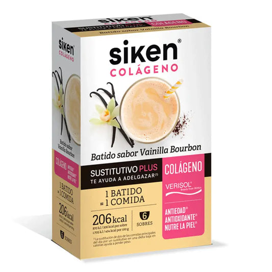 Siken Replacer Collagen Shake Vanilla Bourbon Flavour 6 sachets