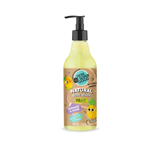 Skin Super Good Shimmer & Shine -luonnollinen suihkugeeli, 500 ml