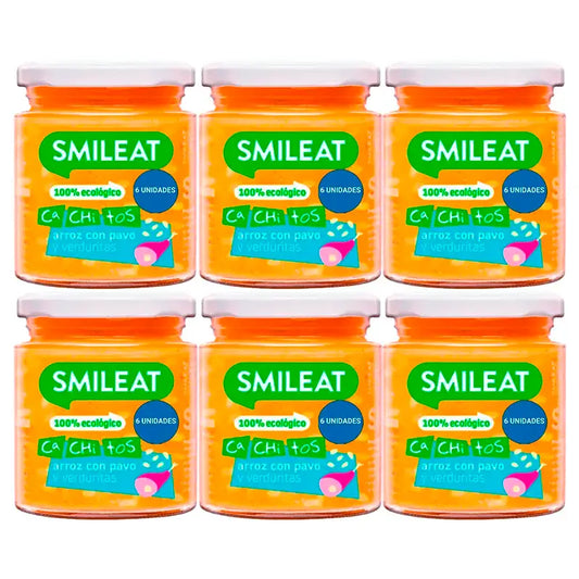Smileat -purkki, jossa on riisinpalasia, kalkkunaa ja vihanneksia, 6 x 230 g