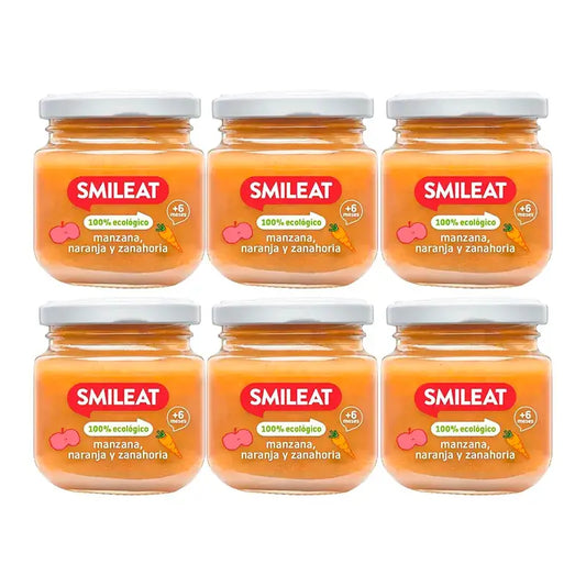 Smileat - purkki, omena, appelsiini ja porkkana, 6 x 130 g