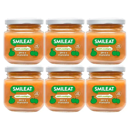 Smileat Päärynä- ja omenapurkki, 6 x 130 g