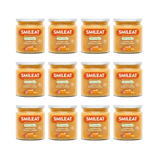 Smileat Cocidito -purkkiruoka, naudanlihaa ja kinkkua, 230 g, 12 kpl:n pakkaus