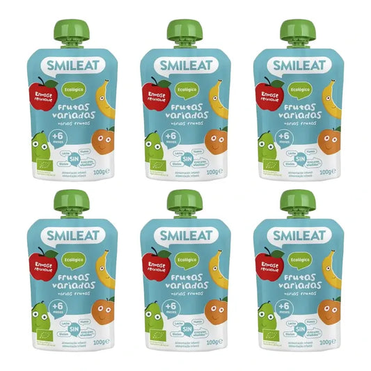 Smileat-pussi, erilaisia hedelmiä 100 g, 6 kpl:n pakkaus