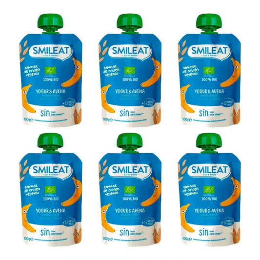 Smileat Pouch -jogurtti ja kaura 100 g, 6 kpl:n pakkaus