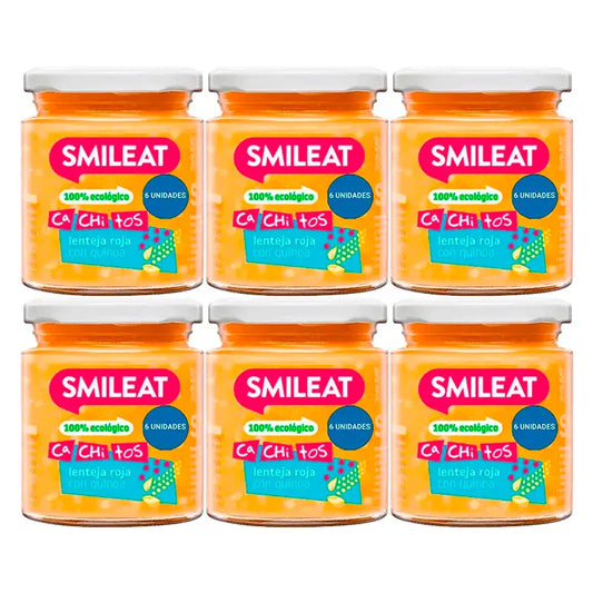 Smileat-purkki, jossa on luomulinssejä ja quinoa-jyvää, 6 x 230 g