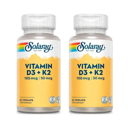 Solaray D3- ja K2-vitamiinipakkaus, 2 x 60 kapselia