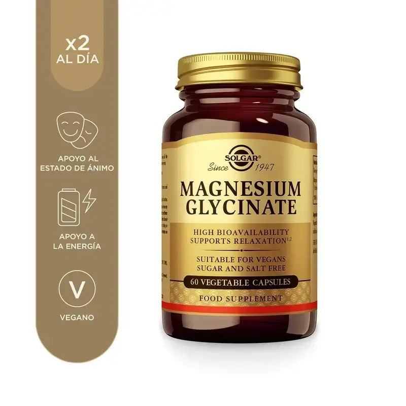 Solgar Magnesiumbisglycinaatti, 3 x 60 kasviskapselin pakkaus