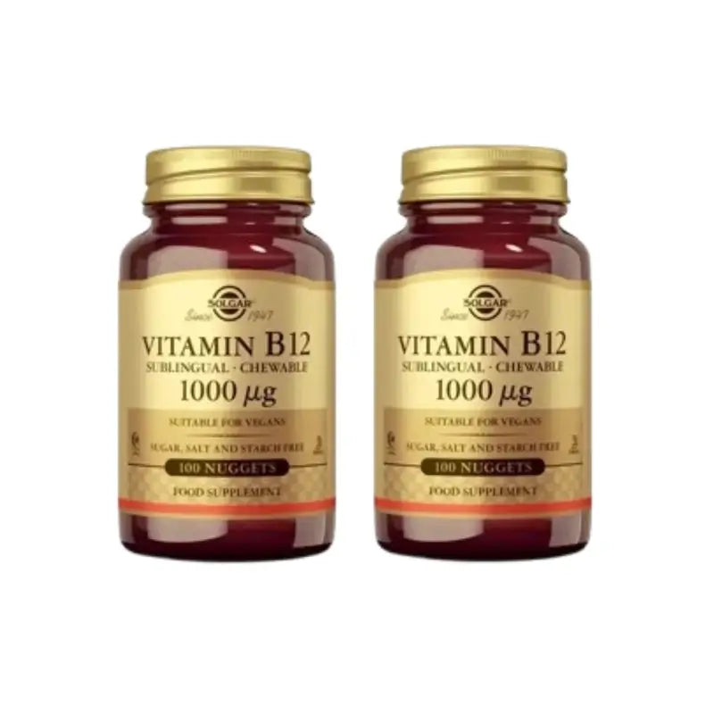 Solgar B12-vitamiini 1000 mcg, 2 x 100 purutablettia 