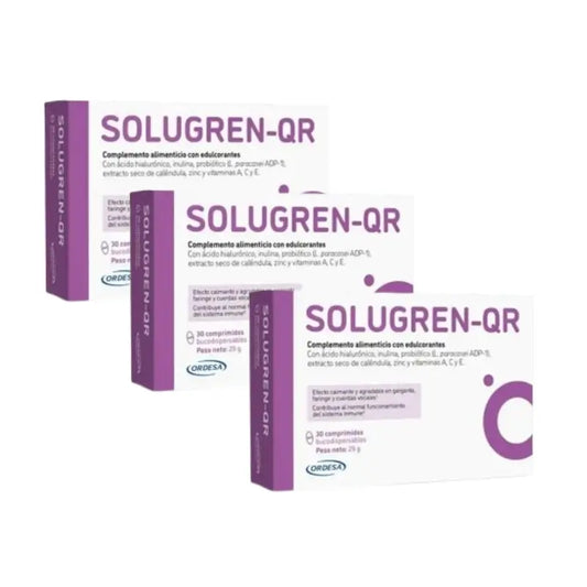 Solugren-lisäravinteet, QR-pakkaus, 3 x 30 tablettia