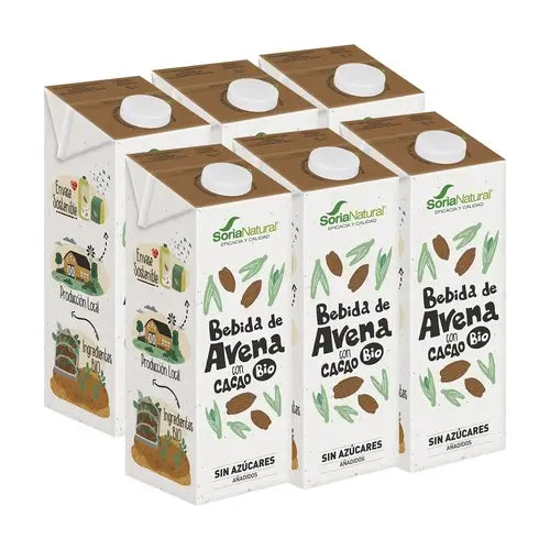 Soria Natural -kasvipohjainen kaurajuoma kaakaolla, 6 x 1 l
