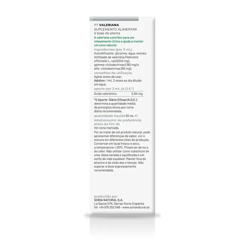 Soria Natural Valerianan luonnollinen uute, 50 ml