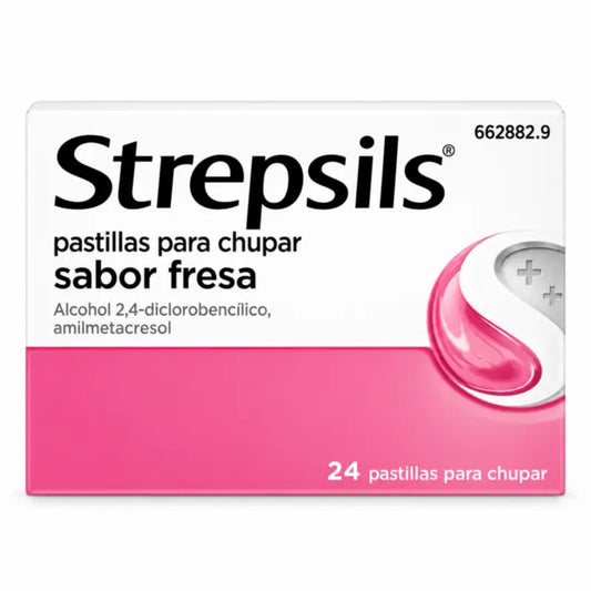 Strepsils Mansikka, 24 imeskelytablettia
