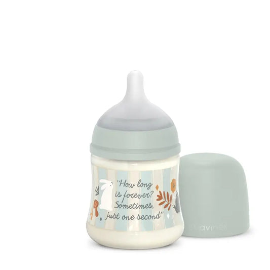 Suavinex-tutipullo 150 ml, hidas virtaus (S), +0 kuukautta, Wonderland-vihreä