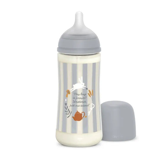 Suavinex-tutipullo 360 ml, tiheä virtaus (L), yli 6 kuukautta, Wonderland Sininen