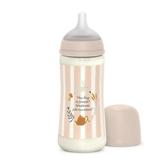 Suavinex-tutipullo 360 ml, tiheä virtaus (L), yli 6 kuukautta, Wonderland-vaaleanpunainen