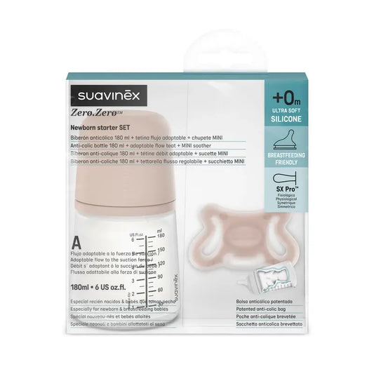 Suavinex-antikolikkopullo + Zero Zero -tutti. Medium