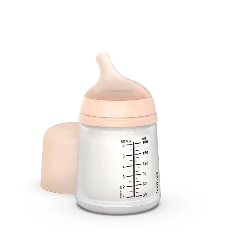 Suavinex Zero Zero -kolikkopullo 180 ml, säädettävä virtaus (A), +0 kuukautta, Fair