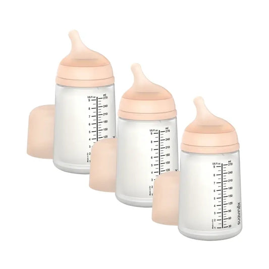 Suavinex Zero Zero -kolikkopullo 270 ml, keskivahva virtaus (M), yli 3 kuukautta, Fair, 3 kpl