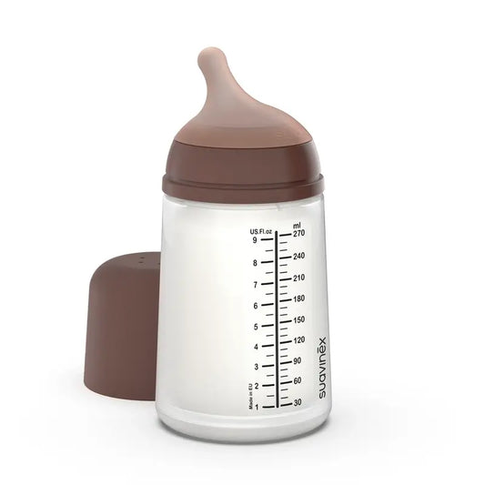 Suavinex Zero Zero -kolikkopullo 270 ml, keskivahva virtaus (M), +3 kuukautta, Deep