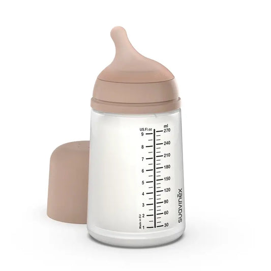 Suavinex Zero Zero -kolikkopullo 270 ml, keskivahva virtaus (M), +3 kuukautta, Medium