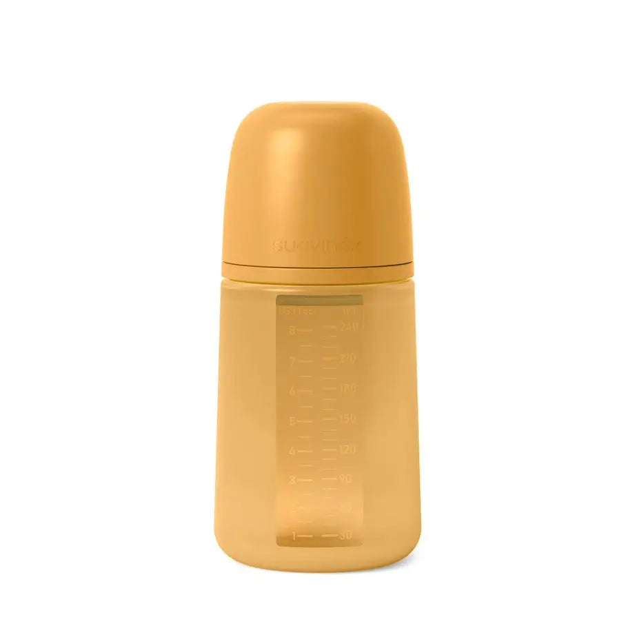 Suavinex-tutipullo, 240 ml:n silikonipullo, Sx Pro -fysiologinen tutti, keskivahva virtaus (M). +3 kk. Colour Essence, sinappi