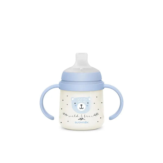 Suavinex Night & Day -yöruokintapullo, 6 kuukauden ikäisille ja sitä vanhemmille, Wild&Free, sininen, 150 ml