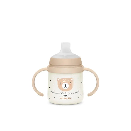 Suavinex Night & Day -yöruokintapullo, 6 kuukauden ikäisille ja sitä vanhemmille, Wild&Free, beige, 150 ml