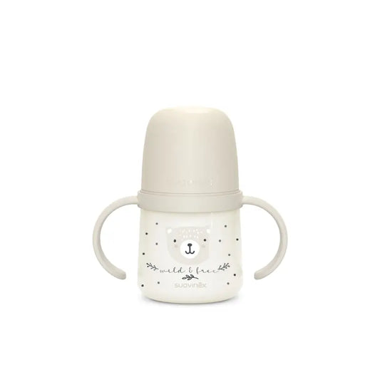Suavinex Night & Day -yöruokintapullo, 6 kuukauden ikäisille, Wild&Free, harmaa, 150 ml