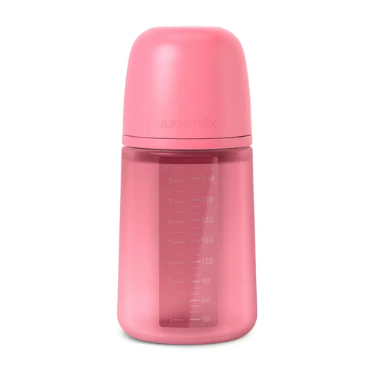 Suavinex-silikonipullo 240 ml, keskivahva virtaus (M), yli 3 kuukautta, fuksia