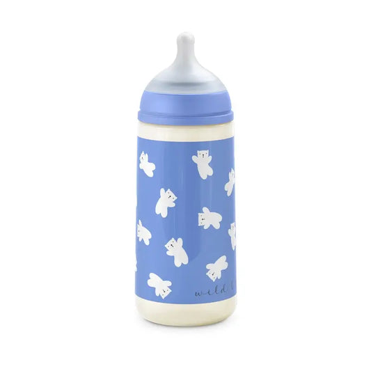 Suavinex Sx Pro -tutipullo, tiheä virtaus (L) +6 kuukautta, Wild&Free, sininen, 360 ml