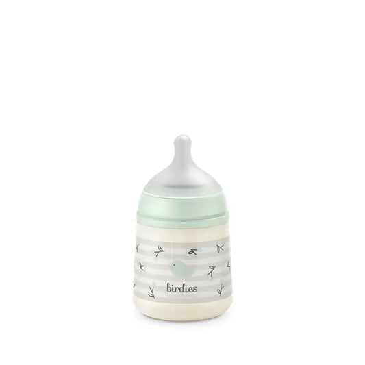 Suavinex-tutipullo, Sx Pro -nänni, hidas virtaus (S), +0 kuukautta, Birdies-kuvio, vihreä, 150 ml