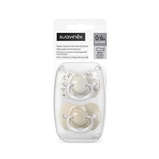 Suavinex-tuttipullot, Sx Pro 0–6 kuukautta, Birdies, beige, 2 kpl