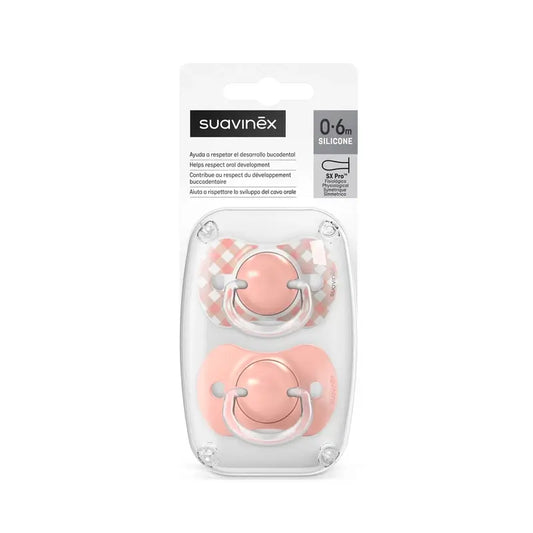 Suavinex Sx Pro -tuttien nännit, 0–6 kuukautta, Wild&Free, vaaleanpunainen, 2 kpl