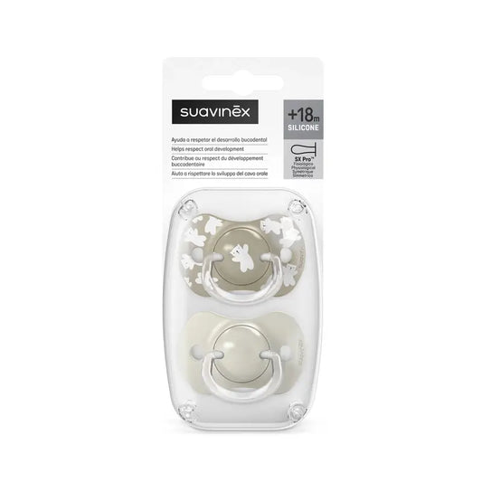 Suavinex-tuttipullot, Sx Pro -mallin tutti, yli 18 kuukautta, Wild&Free, beige, 2 kpl