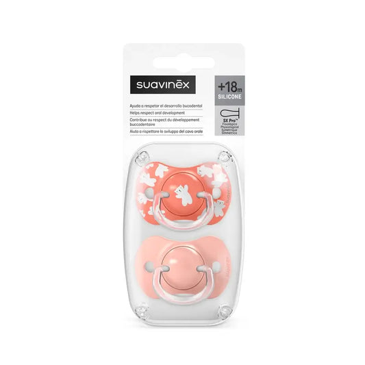 Suavinex-tuttipullot, Sx Pro -tutti, yli 18 kuukautta, Wild&Free, vaaleanpunainen, 2 kpl