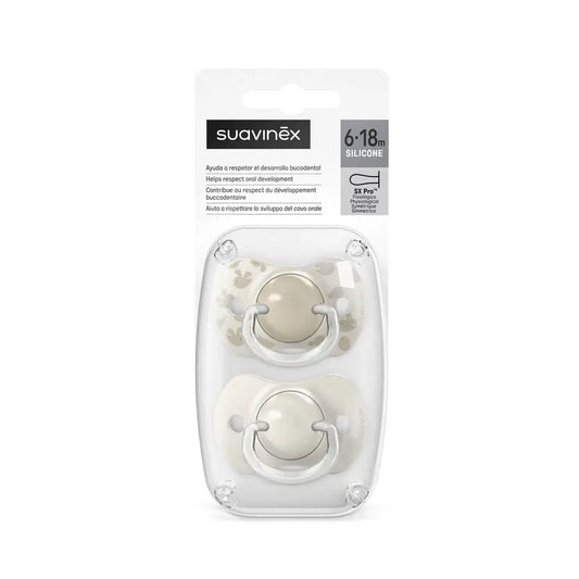 Suavinex Sx Pro -tuttipullot, 6–18 kuukautta, Birdies, beige, 2 kpl