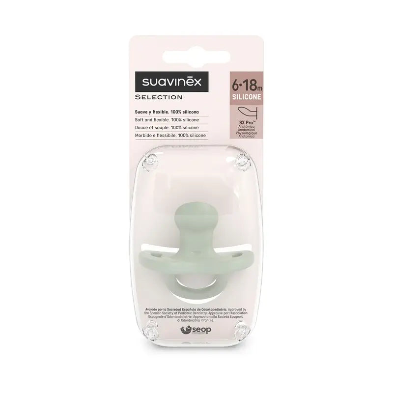 Suavinex-tuttien Sx Pro -tuttipää, 6–18 kuukautta, Colour Essence -vihreä