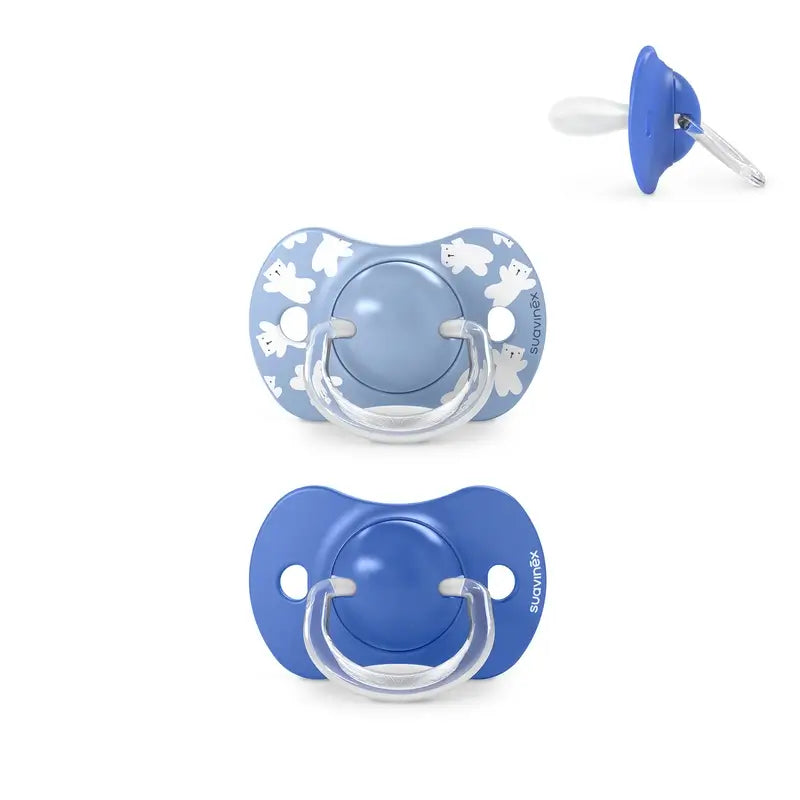 Suavinex Sx Pro -tuttien imukappaleet, 6–18 kuukautta, Wild&Free, sininen, 2 kpl