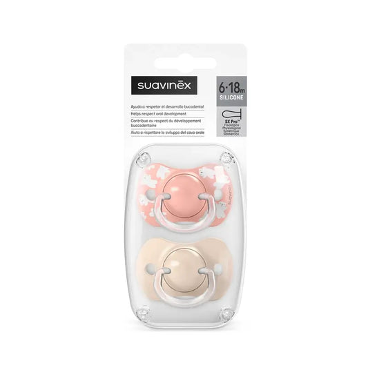 Suavinex Sx Pro -tuttipullot, 6–18 kuukautta, Wild&Free, vaaleanpunainen, 2 kpl