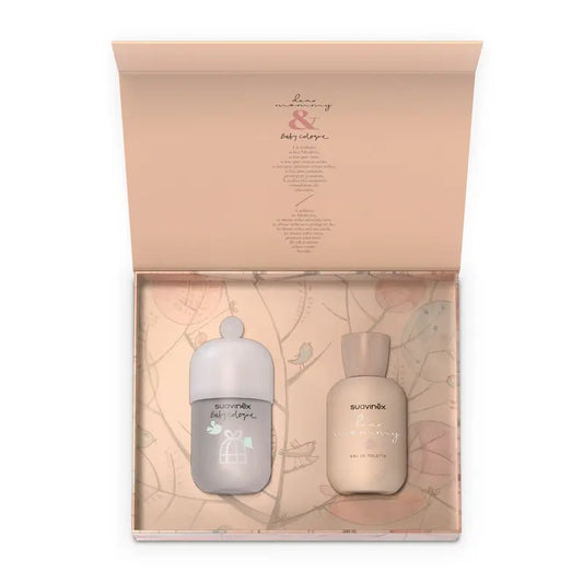 Suavinex-lahjapakkaus vauvalle ja äidille, sisältäen Baby Cologne Clásica -tuoksun + Dear Mommy -tuoksun