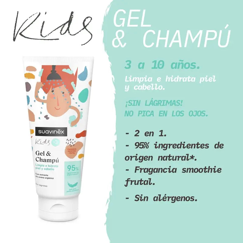 Suavinex-geelishampoo 3–10-vuotiaille, 200 ml