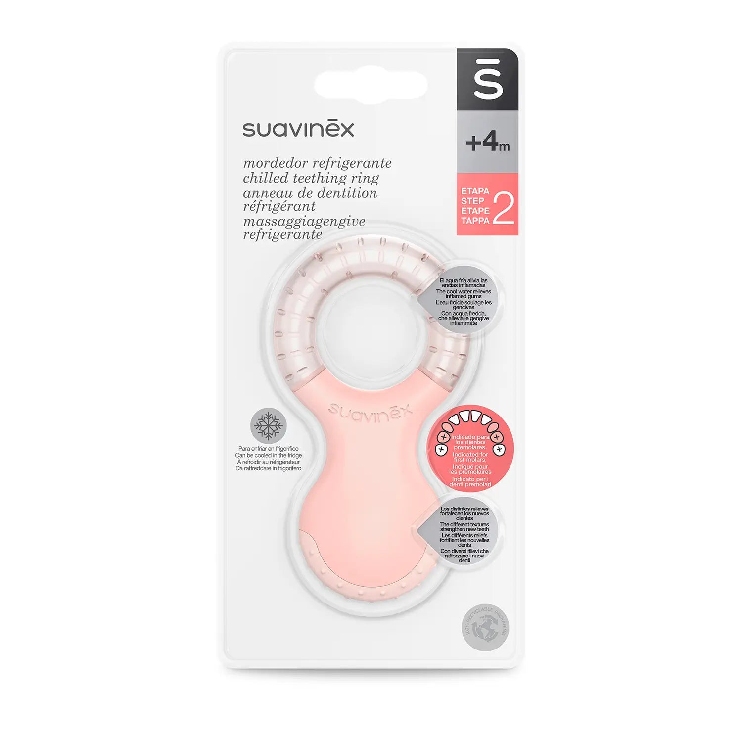 Suavinex jäähdytettävä purulelu +4 kuukautta, vaaleanpunainen 