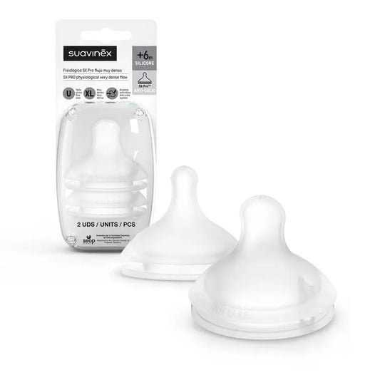 Suavinex 2-pakkaus Sx Pro -silikonitutteja, erittäin tiheä virtaus (XL)