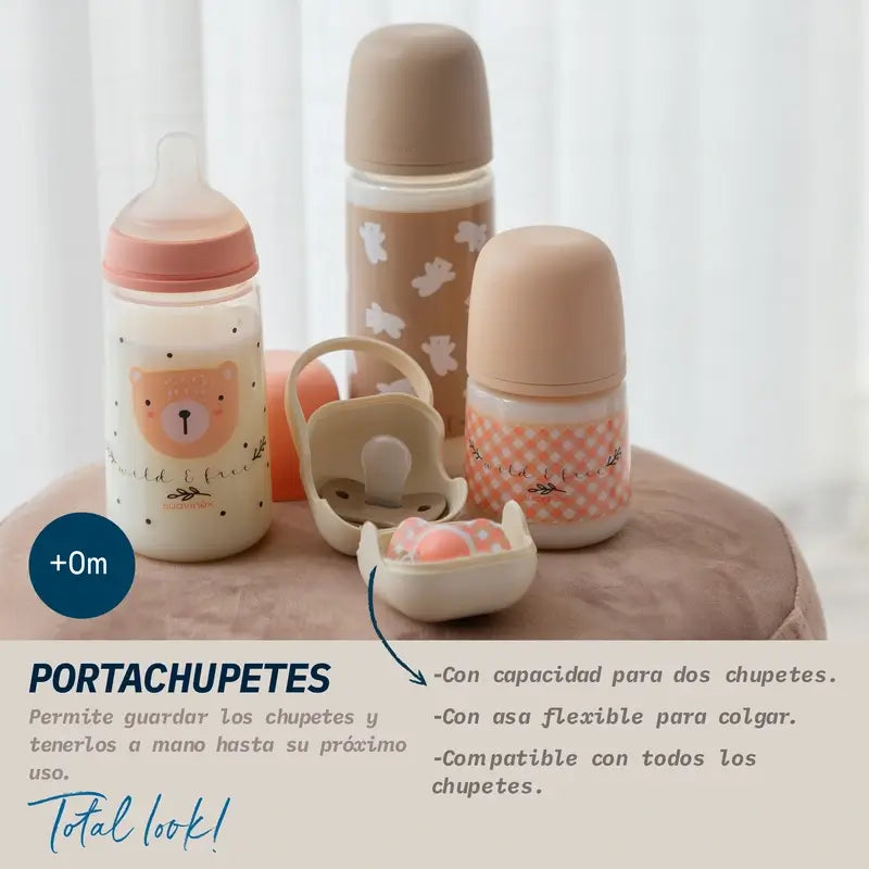 Suavinex Pacifier Holder +0 Months Wild&Free Beige