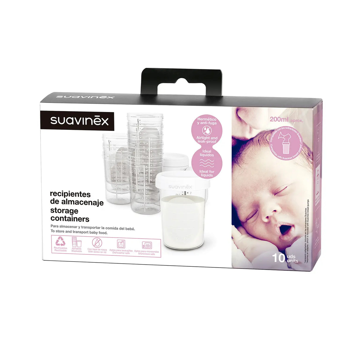 Suavinex-äidinmaidon säilytyspurkit 