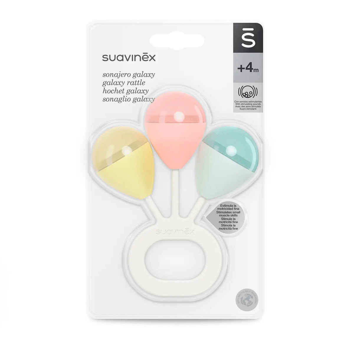 Suavinex helistin +4 kuukautta, helppo tarttua, sininen 