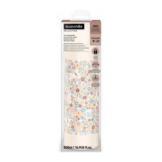 Suavinex Termo-nestepullo 500 ml, Wonderland-kukkakuvio