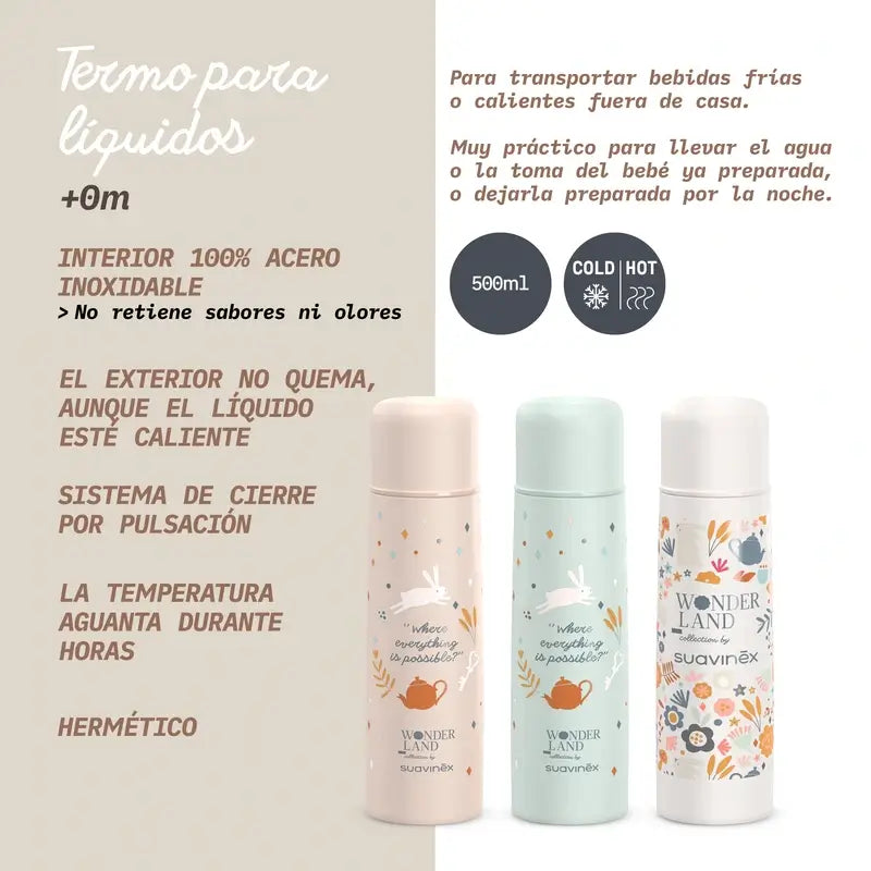 Suavinex Termo Líquidos 500 ml, Wonderland Rosa