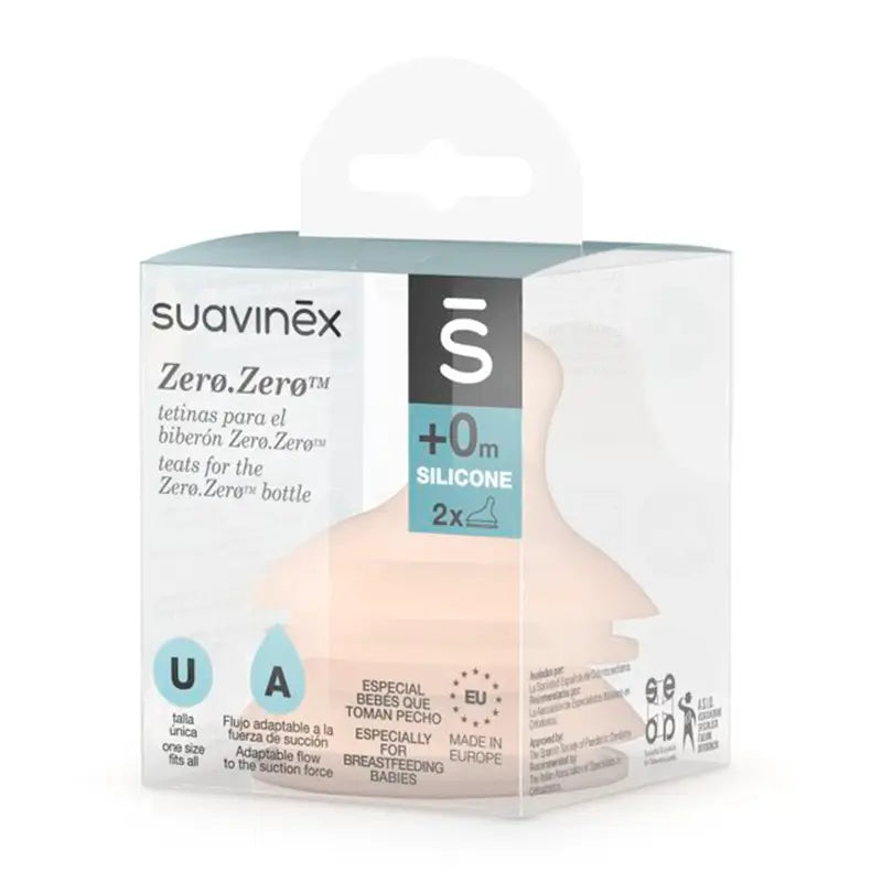 Suavinex Breastfeeding Mixed Teat Silicone, 2 units