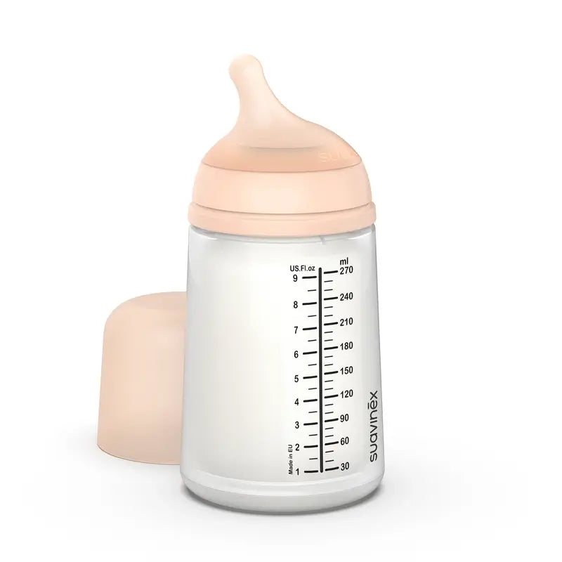 Suavinex Zero Zero -kolikkopullo 270 ml, keskivahva virtaus (M), +3 kuukautta, Fair